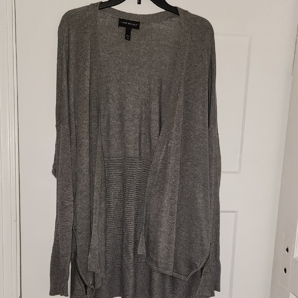Lane Bryant - Charcoal Open-Front Cardigan